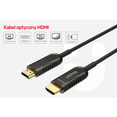 Unitek Kabel optyczny HDMI 2.0 AOC 4K 60Hz 100 m
