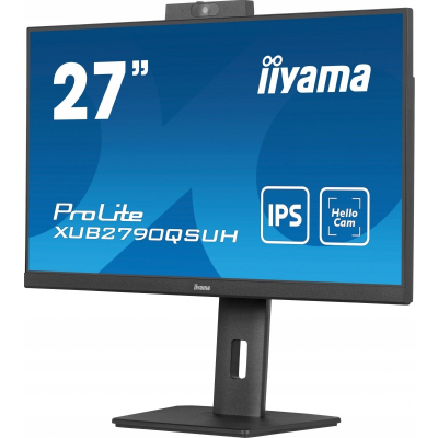 IIYAMA Monitor 27 cali XUB2790QSUH-B1 IPS QHD CAM MIC HDMI DP 3xUSB 100Hz
