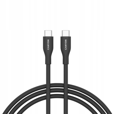 Canyon CC60SC10 - kabel USB-C do USB-C 60 W 1 m Silikonowy Czarny