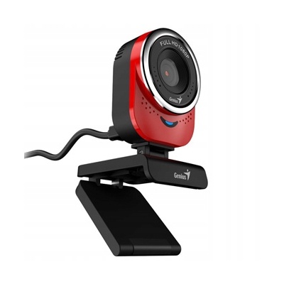 Genius QCam 6000 kamera web Full HD, czerwona 1920x1080, USB 2.0
