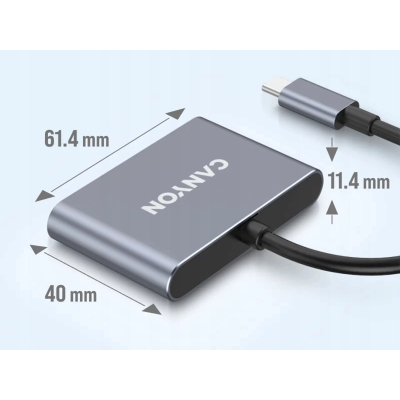 CANYON HUB DS-3 3 w 1 USB-C Ciemnoszary