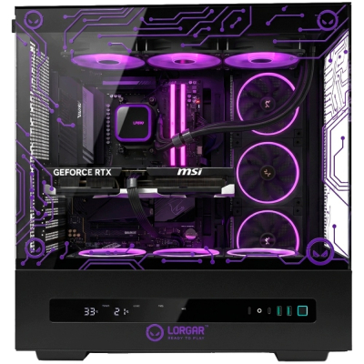 LORGAR PC Gamingowy Pro P401 Ryzen 7800X3D RTX 5070 Ti 16GB 32GB 2TB czarny
