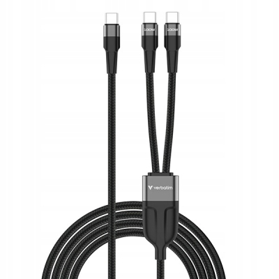 Verbatim kabel USB-C USB-C to Dual USB-C - 100W 1,5m czarny box 30279
