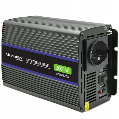 Qoltec Przetwornica Monolith 2000 MS Wave 12V/230V 1000/2000W USB