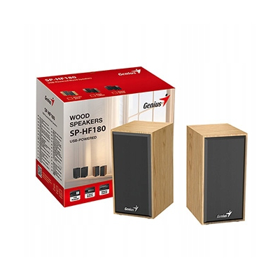 Genius głośniki SP-HF180, 6W, brązowe, drewniane