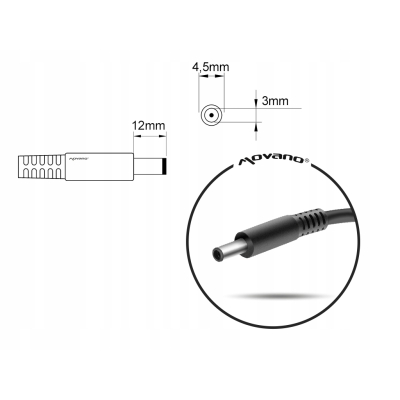 Zasilacz do laptopów DELL 19.5V 4.62A 90W MOVANO