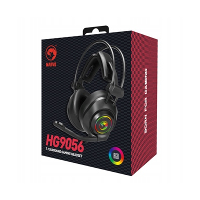 Marvo HG9056 słuchawki z mikrofonem, przewodowa czarna do gry podświetlenie