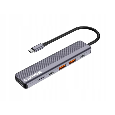 CANYON HUB DS-17 6 w 1 4k USB-C Szary