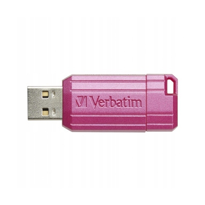 Verbatim USB flash disk, USB 2.0, 128GB, StoreNGo PinStripe, różowy, 49460