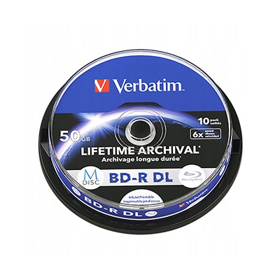 Verbatim BD-R DL 50 GB LIFETIME ARCHIVAL spindle 43847 6x, 10 szt