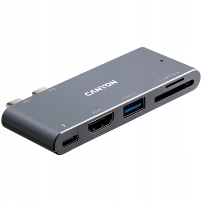 CANYON HUB DS-5 5 w 1 Thunderbolt 3 4k Szary