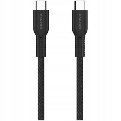 CANYON Kabel OnWire 60CL C-C 60W w oplocie 1m Czarny