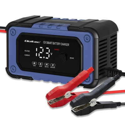 Qoltec Prostownik do akumulatora z funkcją naprawy 12V 6A LED 52483