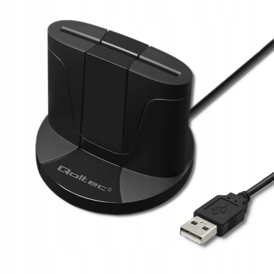 Qoltec Inteligentny czytnik chipowych kart SCR-0632 USB 2.0 +USB-C