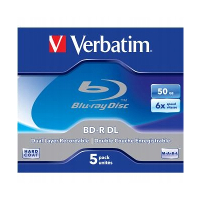 Verbatim BD-R, Dual Layer 50GB, jewel box 6x, 5-pack, CENA ZA 1SZT 43748