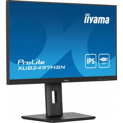 IIYAMA Monitor 24 cale XUB2497HSN-B2 IPS USB-C Dock HDMI DP Pivot HAS