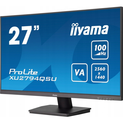 IIYAMA Monitor 27 cali XU2794QSU-B6 VA QHD HDMI DP 100Hz 2xUSB 3.2 2x2W