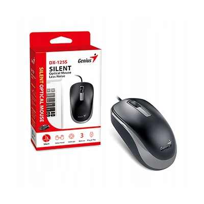 Genius DX-125S Mysz przewodowa, czarno-szara, 1200DPI