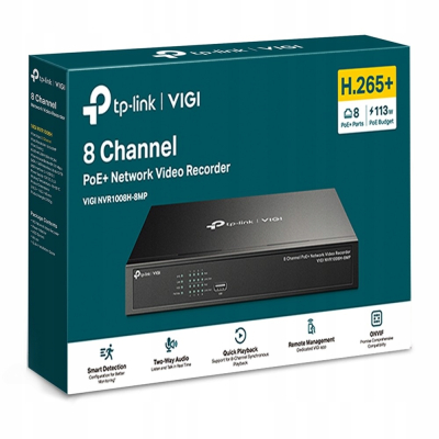 TP-LINK Rejestrator VIGI NVR1008H-8MP PoE+