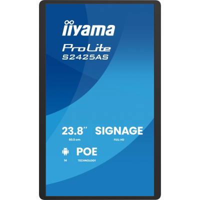 Monitor iiyama 23.8 cala ProLite S2425AS-B1 IPS A14 RJ45 iiSignage WI-FI