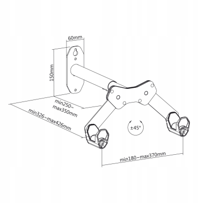 Maclean Stojak uchwyt rowerowy naścienny 25kg max MC-457