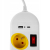 Maclean Listwa zasilająca przedłużacz 4 gniazda + USB A / C biała MCE508 W