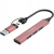 CANYON HUB DS-02 4 w 1 USB-A/C Różowy