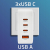 Qoltec Ładowarka sieciowa 140W GaN 5-20V 2.5-5A 3x USB-C PD 1x USB QC 3.0