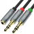 Unitek przewod miniJack 3,5mm (F) - 2x 3,5mm (M)