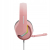 Marvo TACTIC 40 słuchawki z mikrofonem, przewodowe, różowe, 2.0, RGB, USB