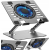 Podstawka pod laptop ART P12 alu.13/24/23cm reg.wys+kąta wentylator+LED