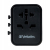 Verbatim, Adapter podróżny World-to-World UTA-02 USB-A, USB-C, czarny, 20 W