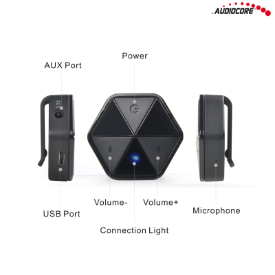 Adapter Bluetooth Odbiornik Z Klipsem Audiocore AC815 - HSP, HFP, A2DP, AVRCP SKLEP KOZIENICE RADOM