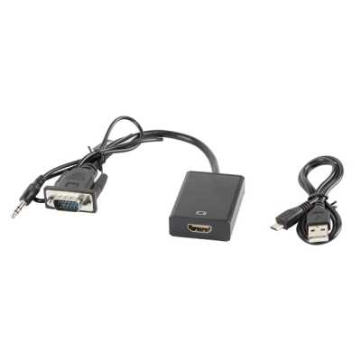 Lanberg Adapter VGA (M) +audio z zasilaniem -> HDMI (F) SKLEP KOZIENICE RADOM