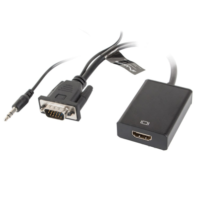 Lanberg Adapter VGA (M) +audio z zasilaniem -> HDMI (F) SKLEP KOZIENICE RADOM