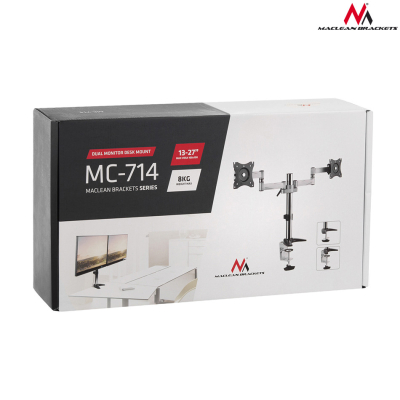 Maclean Uchwyt biurkowy na 2 monitory LCD MC-714 13-27