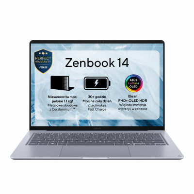 ASUS Zenbook 14 UX3480QA-U1031W OLED Snapdragon X X1 16GB 512GB Windows 11 Home SKLEP KOZIENICE RADOM