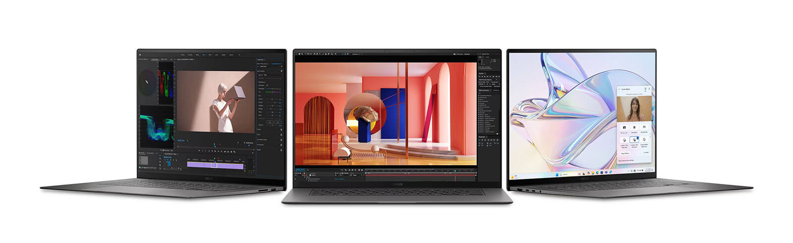 Trzy modele Zenbook S16 prezentują różne scenariusze użytkowania