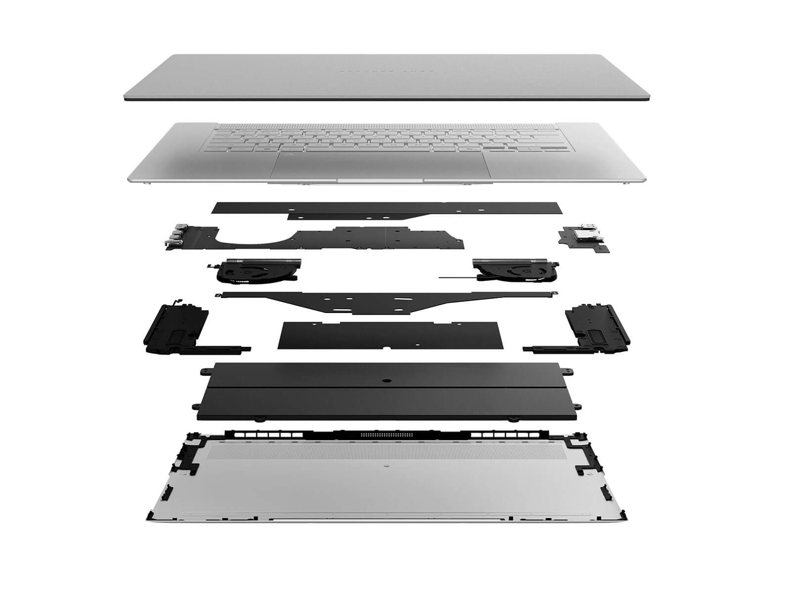 Wizualizacja wnętrza laptopa Zenbook S16