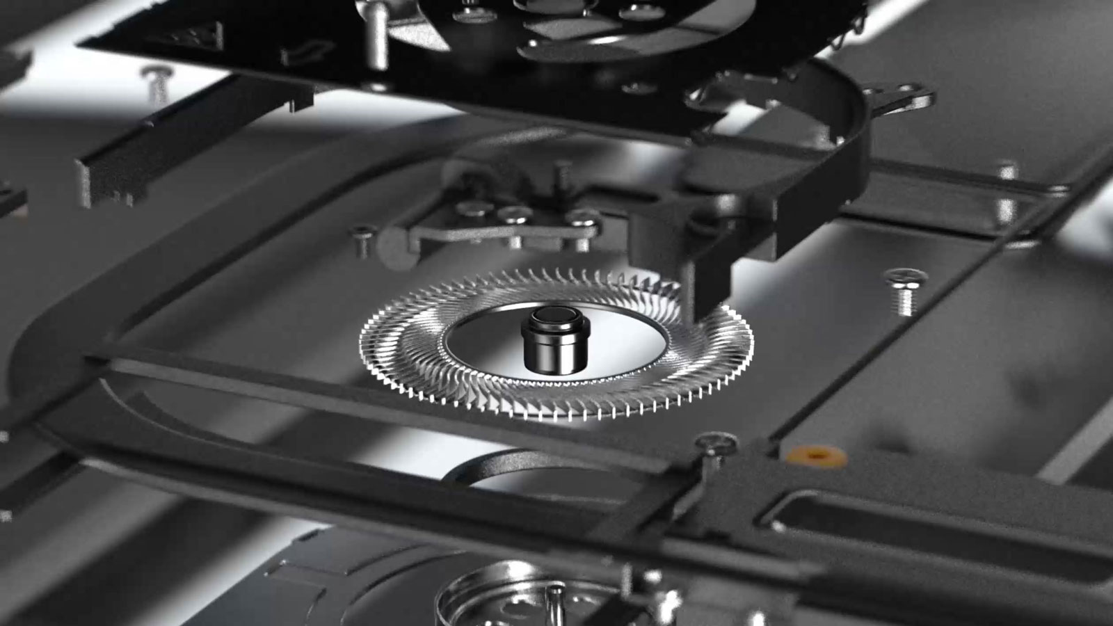 Wizualizacja systemu chłodzenia wewnątrz laptopa ASUS Zenbook DUO.