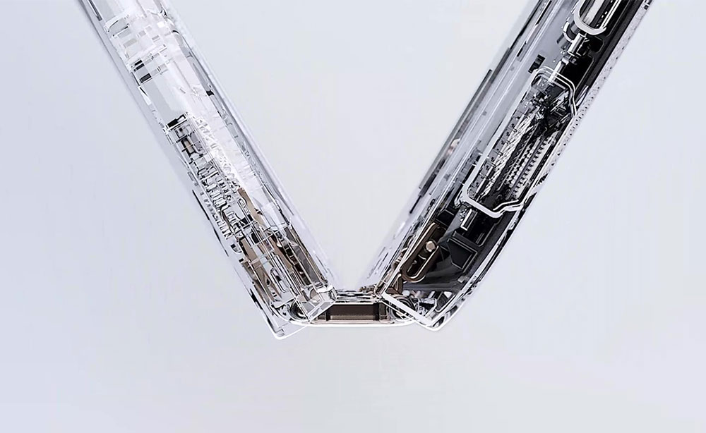 Zbliżenie na zawias ASUS Zenbook DUO.