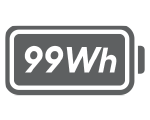 Ikona baterii o pojemności 99 watogodzin