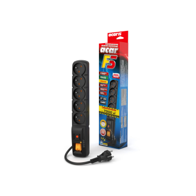 FILTR PRZECIWPRZEPIĘCIOWY ACAR F5 5 GNIAZD 5M czarny W0103